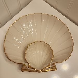 Lenox Aegean Shell dip tray with 24k Gold
